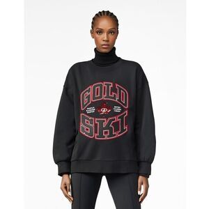 Goldbergh W RINK CREW NECK SWEATER Black Sweatshirt Apres Ski NWT XS